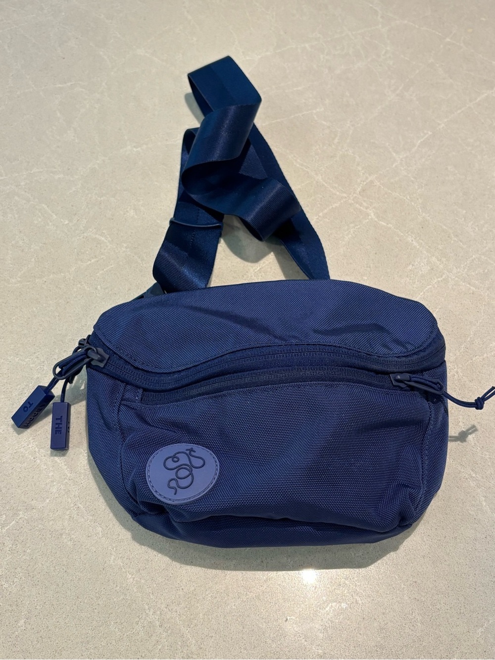 Baboon To The Moon Fannypack Navy Blue Nylon Waist Sling Bag